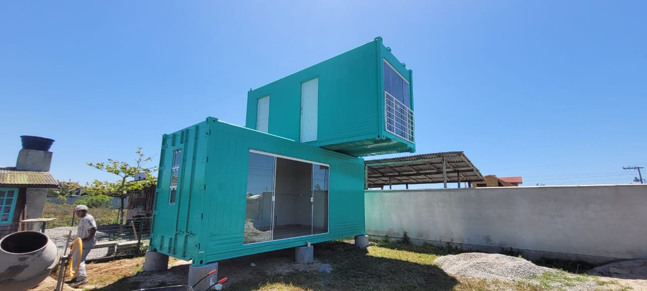 casa de praia container reefer 05 - Casa de Praia 2×20 Reefer - Obra em andamento