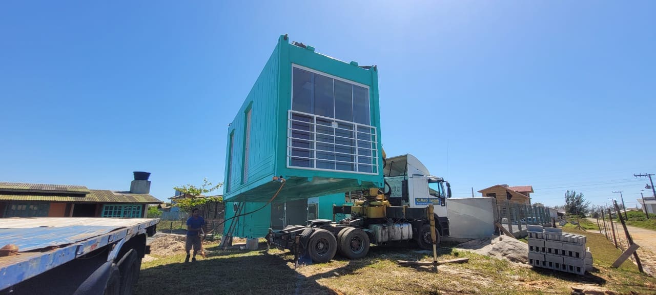 casa de praia container reefer 07 - Casa de Praia 2×20 Reefer - Obra em andamento